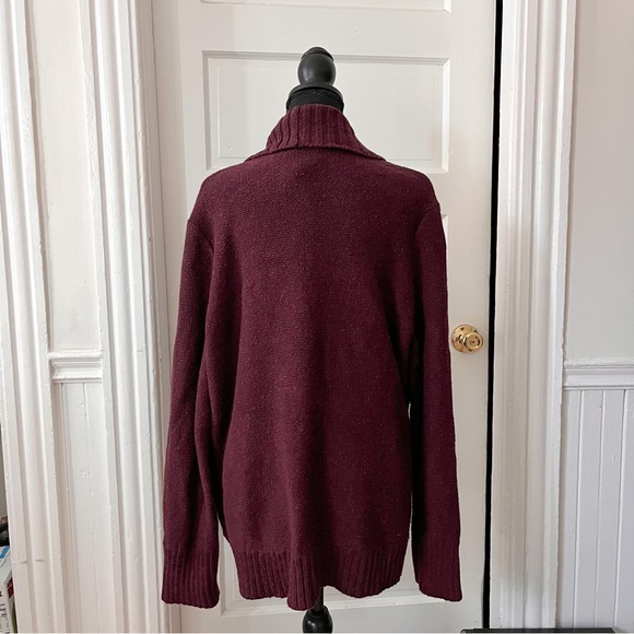 Eddie Bauer Cotton Knit Embroidered Cardigan (Maroon) - Picture 2 of 3